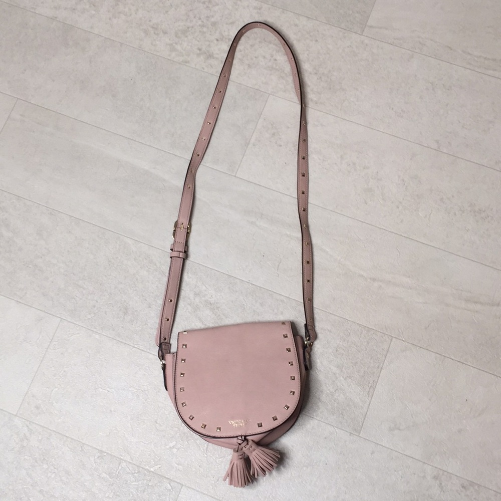 VS Crossbody Purse Blush Pink Fringe Pouch Boho